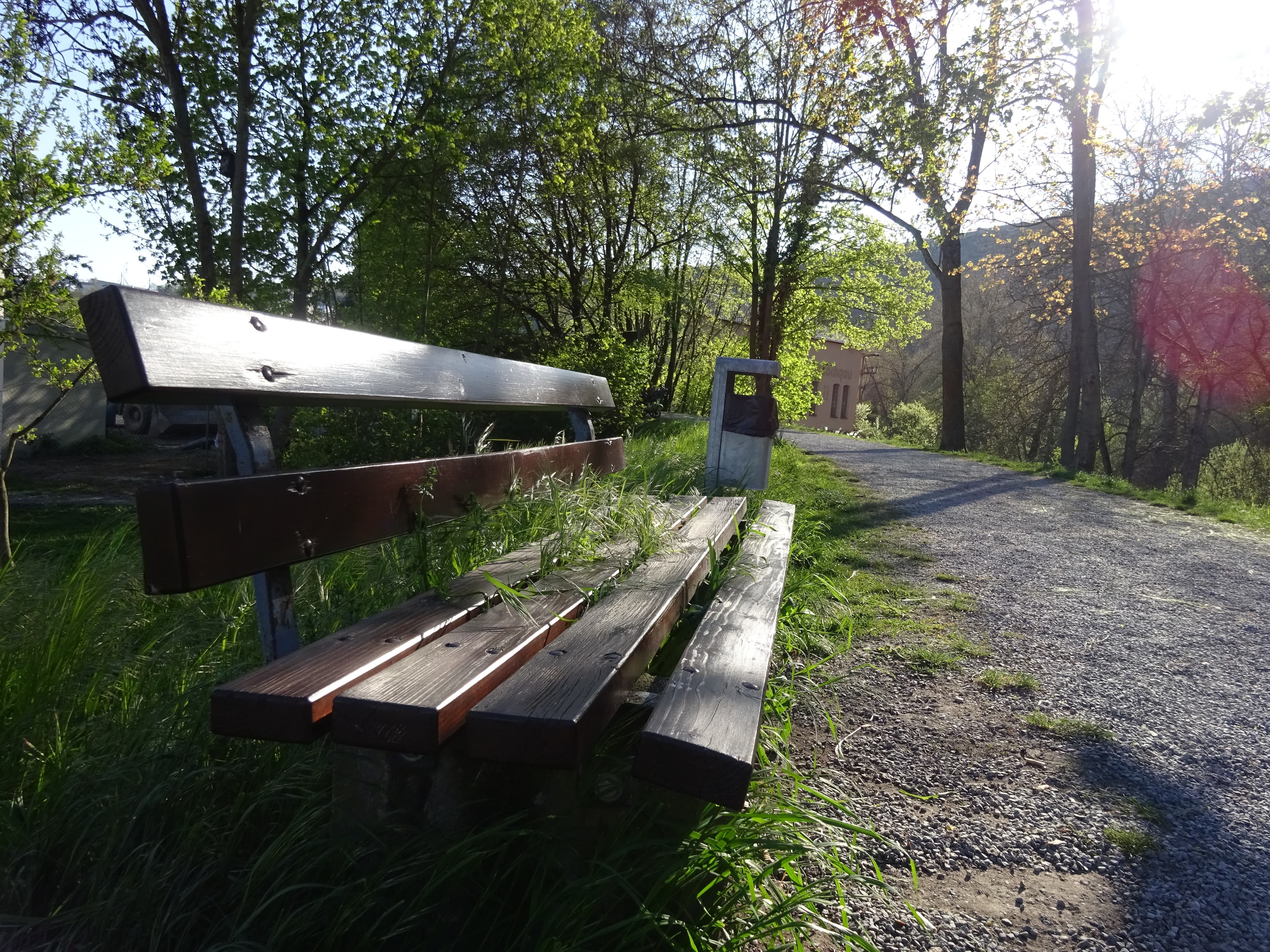 Sitzgelegenheit am Enzdamm in Besigheim.