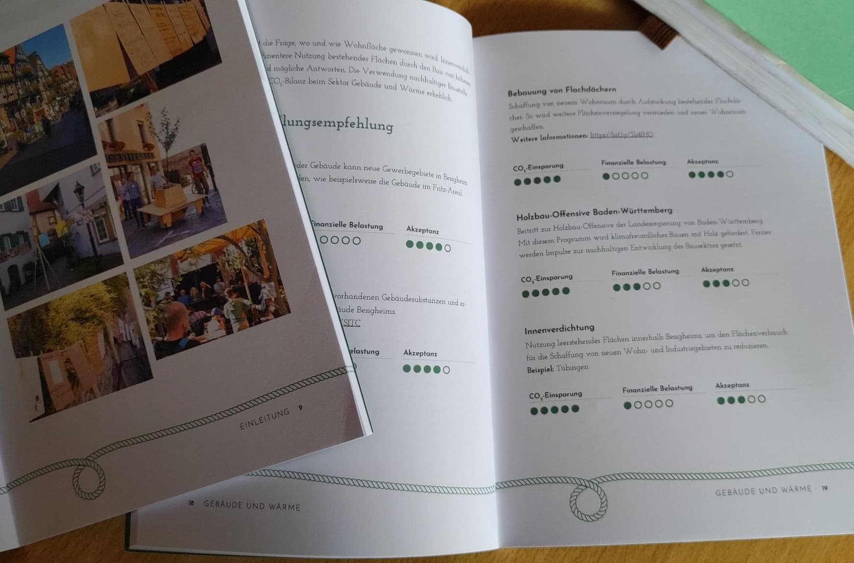 Blick in das neue Klimaplan-Buch. Erhältlich gegen eine kleine Spende in Besigheimer Buchläden.